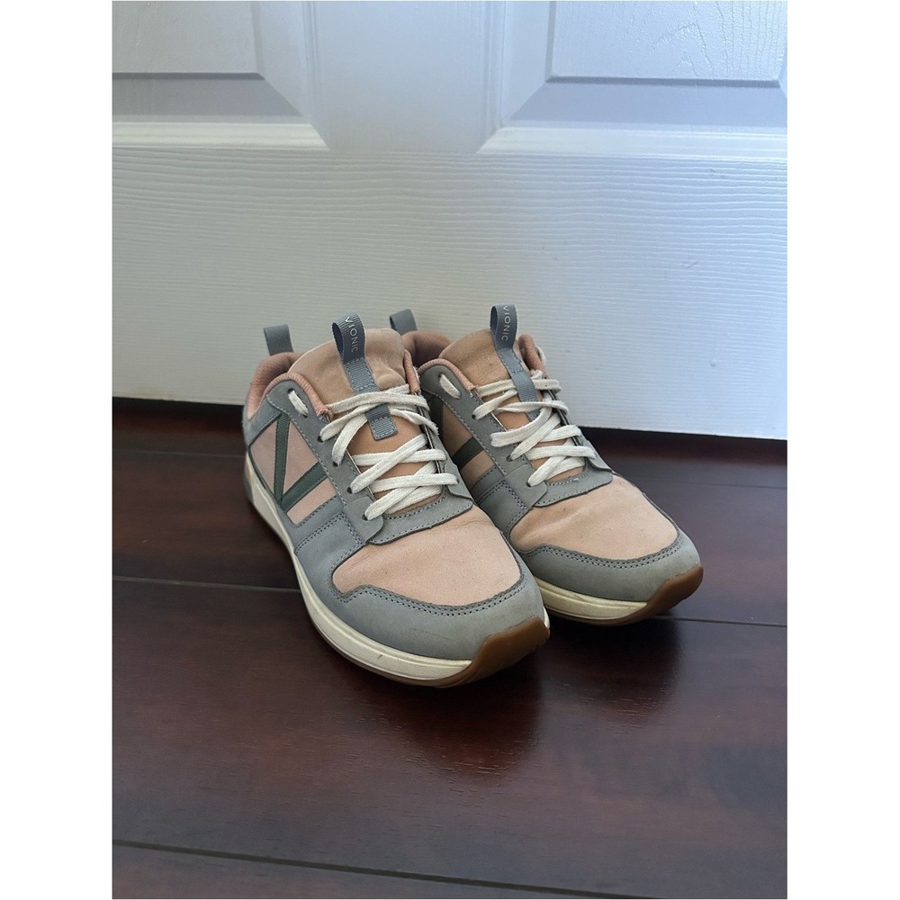 Size 8 Vionic Women's Rechelle Comfort‎ Walking Sneakers Pink Gray - Picture 2 of 9